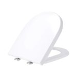 Asse WC Livarno bianco Duroplast 45x37 cm con cerniere a chiusura automatica in vista laterale