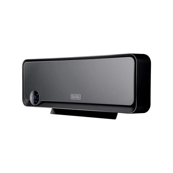 BLACK+DECKER BXWSH2000E termoconvettore ceramica 2000W nero, vista frontale con display digitale touch