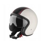 Casco Jet Ultimate Speed M 57-58 cm bianco e nero, vista laterale con visiera sollevata