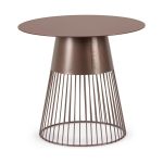 Bizzotto Tavolino Godric Coin Design Industriale Acciaio Decorato Bronzo