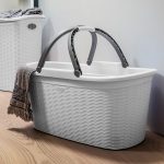 Stefanplast Cesta Portabiancheria Elegance 35 Litri Manici Bianco - immagine 2