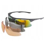 Crivit Occhiali Sportivi UV400 con montatura e set di tre lenti intercambiabili colorate