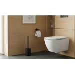 Set Scopino WC Premium in Ceramica Porta Scopino Design Minimal Altezza 41 cm - immagine 2