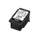 Canon PG-575XL cartuccia nero XL, vista laterale con etichetta e codice a barre