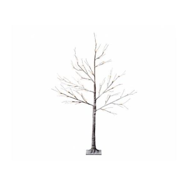 Lumineo Albero Innevato 48 LED 125 cm, vista frontale intera con rami effetto neve e luce bianco calda