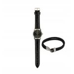 Auriol Orologio al Quarzo con Bracciale Coordinato Nero Impermeabile 5 Bar