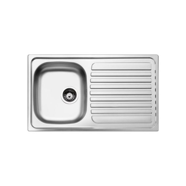Lavello Apell OH791ILPC Oceano inox 79x50 vista dall'alto con vasca sinistra e gocciolatoio destro