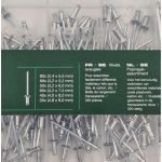 Parkside Set Rivetti a Strappo 320 Pezzi Assortiti in Alluminio con Scatola - immagine 3