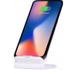 Grundig caricatore wireless induttivo 15W bianco con smartphone in carica al 62%, vista d'insieme supporto