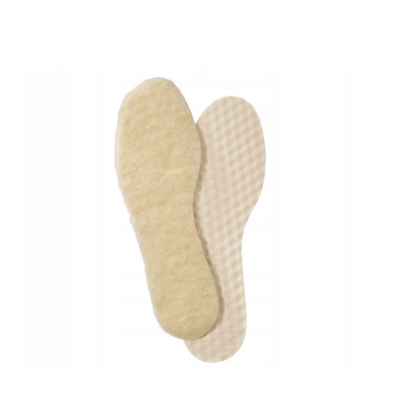 Solette YourStep in lana e lattice per bambini, vista lato lana e lato lattice termico