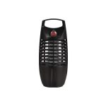 Livarno Lampada Insetti UV vista frontale spenta con griglia elettrica e pulsante accensione rosso