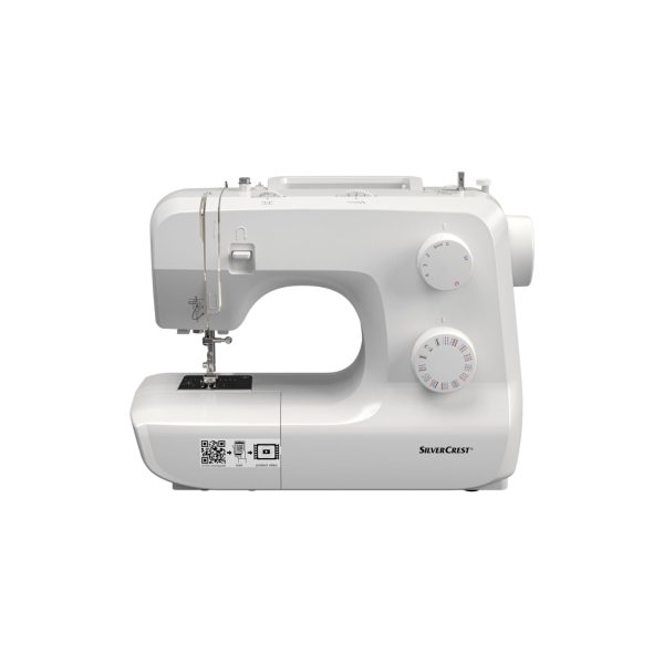 Macchina da cucire SilverCrest SNM 33 C1 vista laterale con selettori punti e manopole