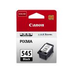 Cartuccia Canon PG-545 Black confezione originale con vista frontale della cartuccia inchiostro nero