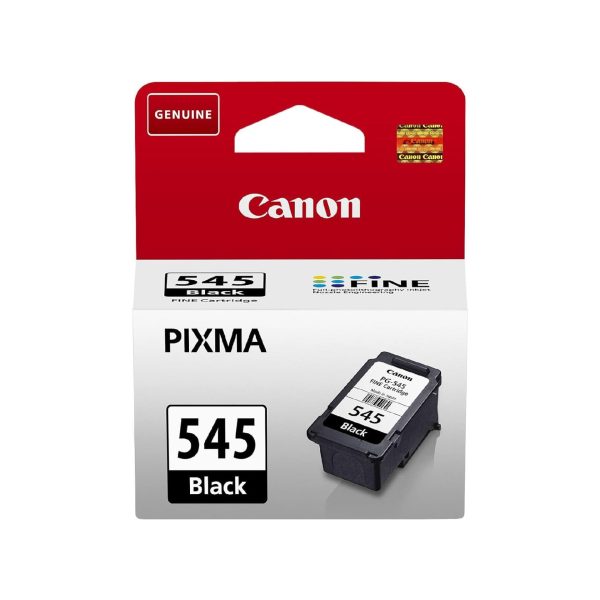 Cartuccia Canon PG-545 Black confezione originale con vista frontale della cartuccia inchiostro nero