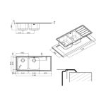 Apell LN1162ILBC Linear lavello semifilo, disegno tecnico con misure e dimensioni vasche