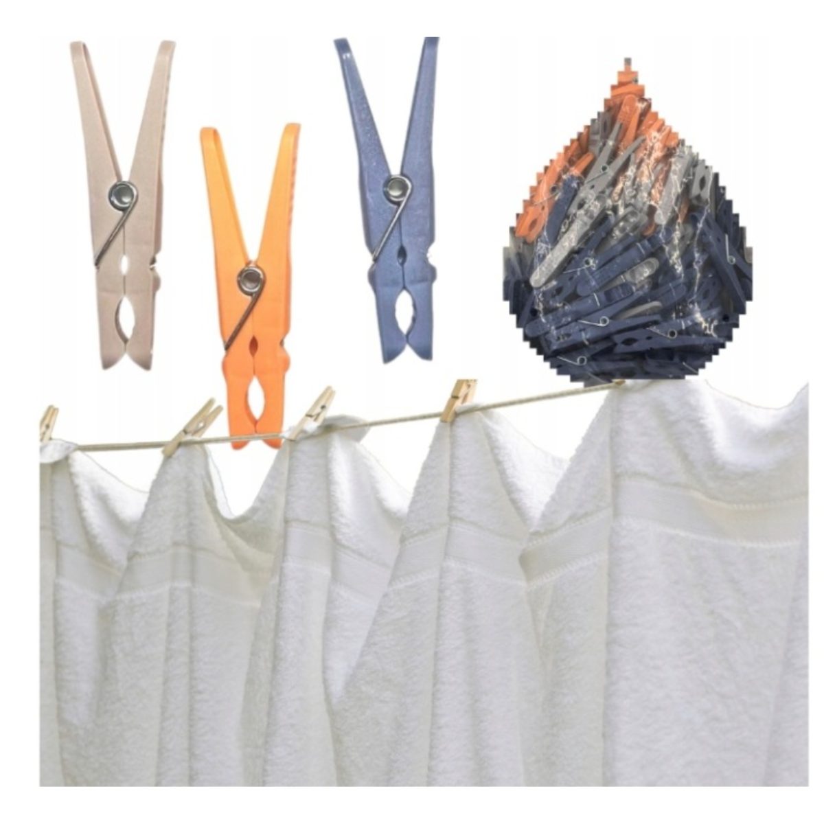 Livarno Home Set 100 Mollette da Bucato Antisegno 3 Colori Assortiti 7,9cm - immagine 2