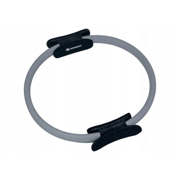 Anello Pilates Crivit 38cm grigio con impugnature nere, vista prodotto singolo