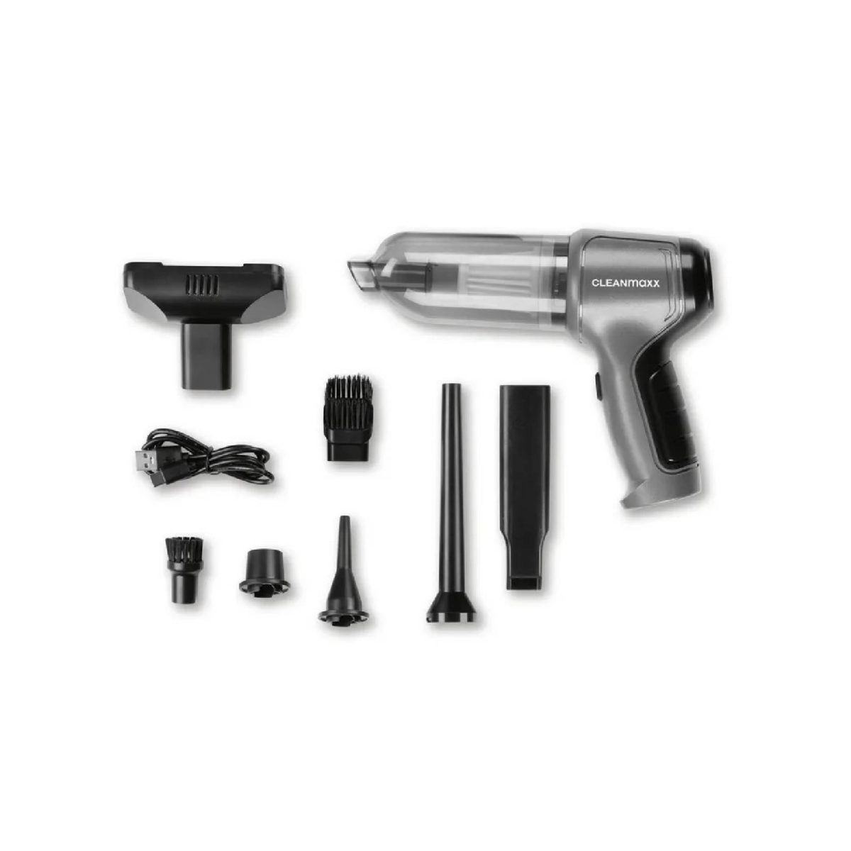 Aspirapolvere CLEANmaxx 3 in 1 con tutti gli accessori inclusi: bocchette, spazzole e cavo USB