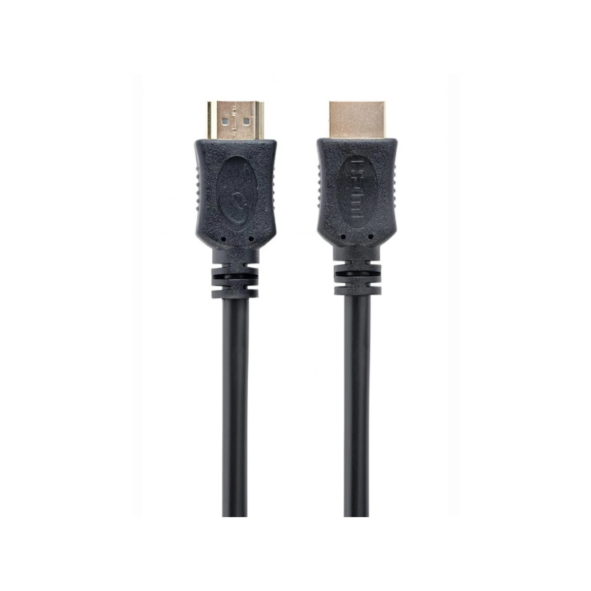 Dettaglio dei due connettori HDMI dorati del cavo Gembird 4K High Speed 3 metri