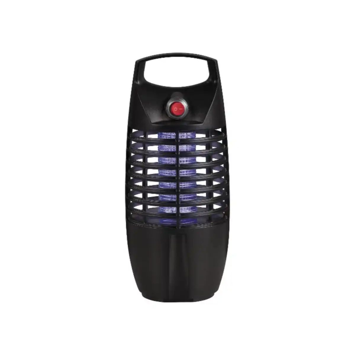 Livarno Lampada Insetti UV accesa con luce ultravioletta blu visibile attraverso la griglia antizanzare