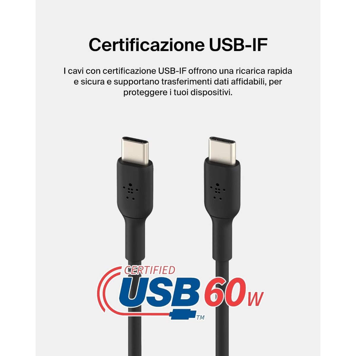 Belkin BoostCharge Cavo USB-C 1 m, ricarica rapida per Apple, Samsung, Nero - immagine 4