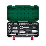 Parkside Set Chiavi a Bussola 24 Pezzi Cricchetti Reversibili 1/2" e 1/4" Acciaio