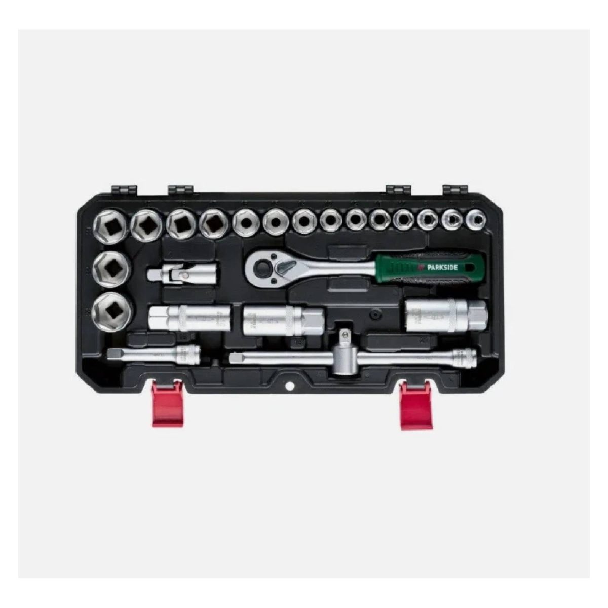 Parkside Set Chiavi a Bussola 24 Pezzi Cricchetti Reversibili 1/2" e 1/4" Acciaio - immagine 2