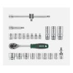 Parkside Set Chiavi a Bussola 24 Pezzi Cricchetti Reversibili 1/2" e 1/4" Acciaio - immagine 3
