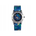 Auriol Orologio Bambini Set Portachiavi Dinosauro Quarzo Cinturino Verde e Blu