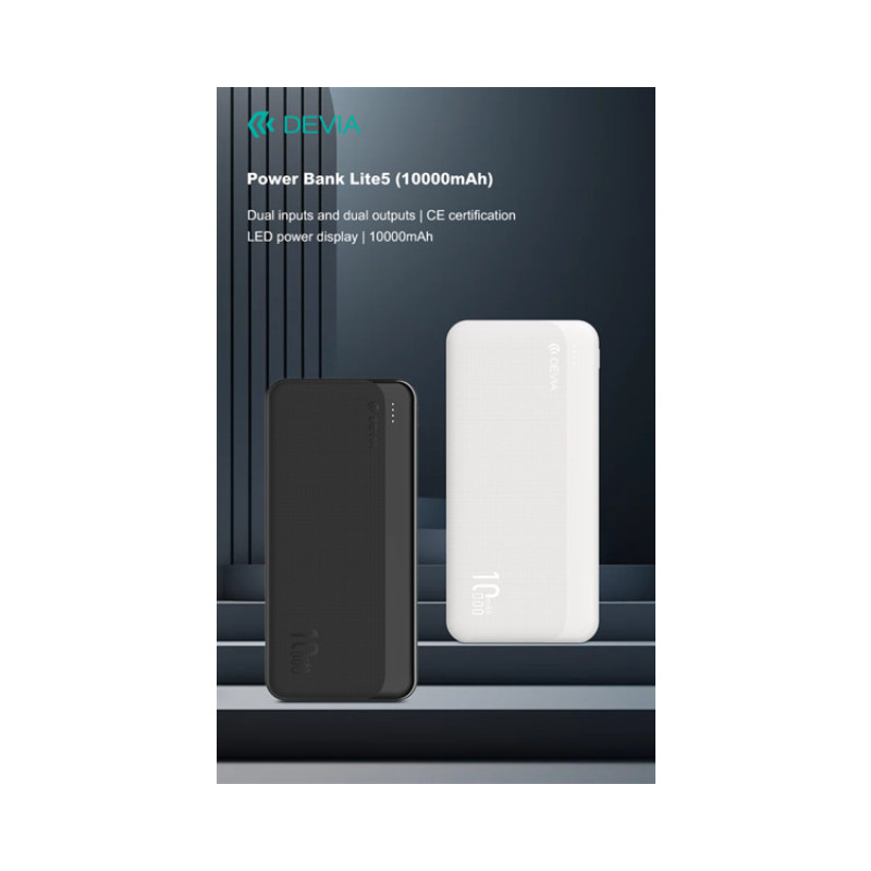 5mVzAGsSzTcV0V5MmovSizBoMHzIP3gSQg1SKmFp.jpg DEVIA Power Bank Kintone 10000mAh 37Wh Bianco 2 USB Caricabatterie Portatile - immagine 1