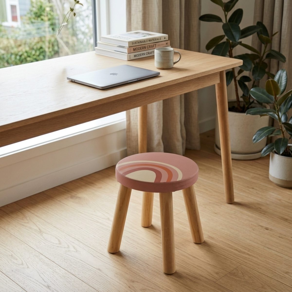 Livarno Sgabello per bambini rosa sedia morbida in legno - immagine 3