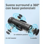 Tronsmart T7 Cassa Bluetooth 5.3 Portatile 30W IPX7 LED RGB TWS Nero - immagine 5