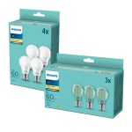 Philips Set 7 Lampadine LED E27 2700K Bianco Caldo 806lm e 1521lm Risparmio