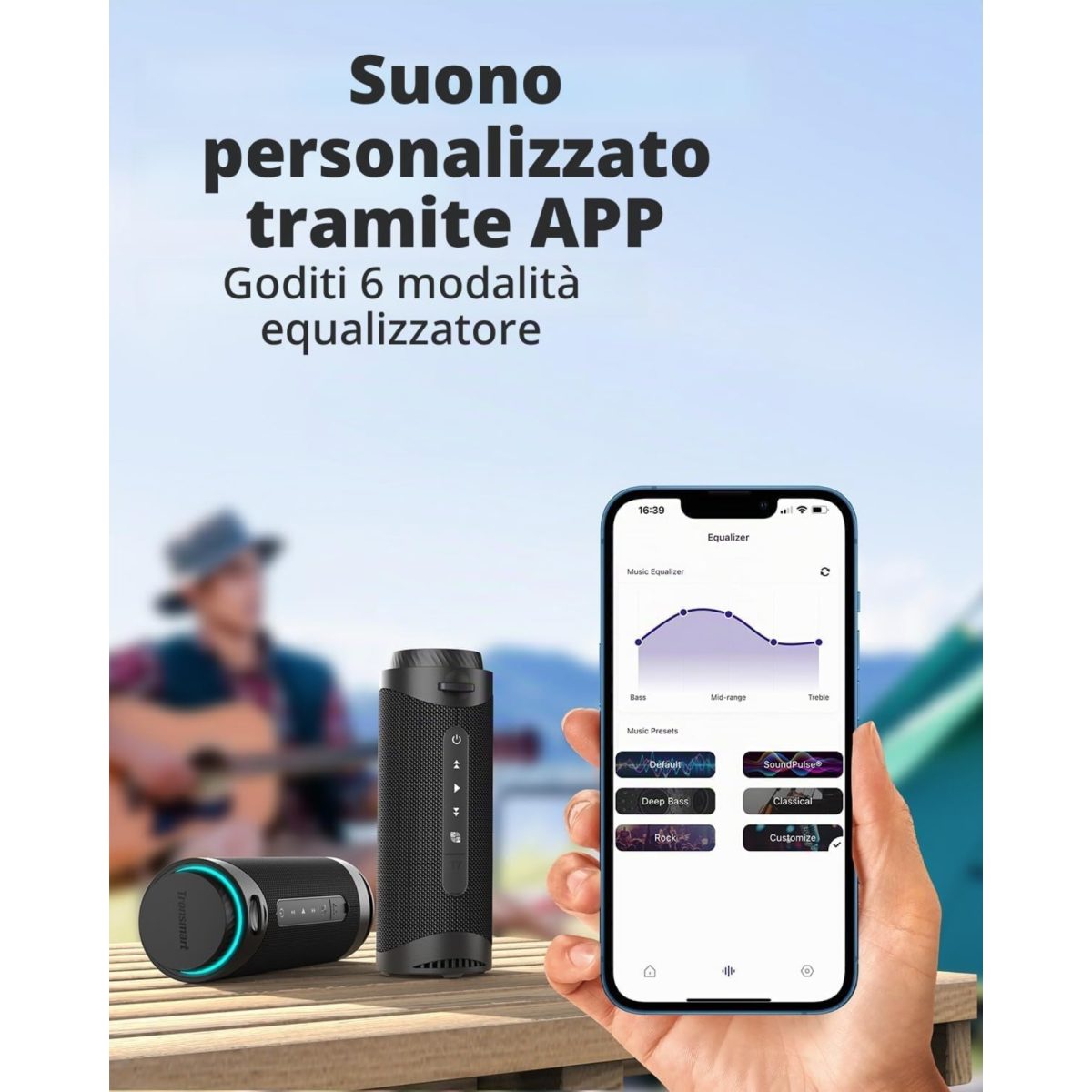 Tronsmart T7 Cassa Bluetooth 5.3 Portatile 30W IPX7 LED RGB TWS Nero - immagine 3