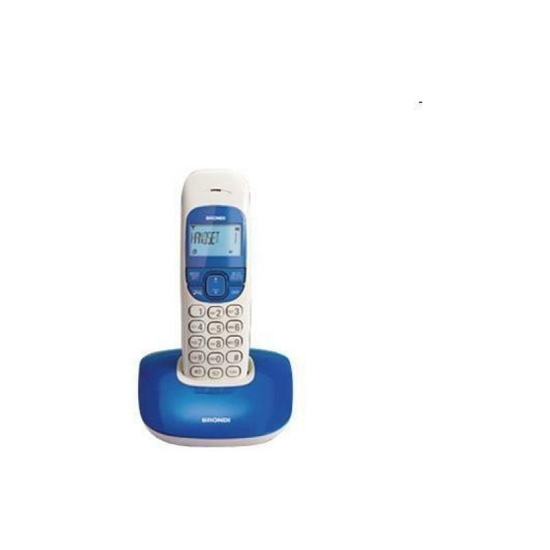 FmLwe2WzuIe1Xay4bI9ciNDYJ84r2W1iocSKP7MR.jpg Brondi Nice Telefono Cordless DECT Vivavoce Display Retroilluminato Bianco Blu - immagine 1