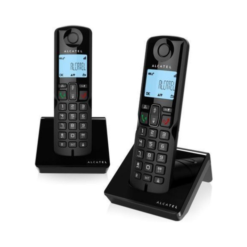 IhqmBuVBtDNgGNwzUwth1afFa0dJRa3o36qZEEqF.jpg Alcatel S280 Duo Telefono Cordless DECT Vivavoce Blocca Chiamate 2 Portatili Ner - immagine 1