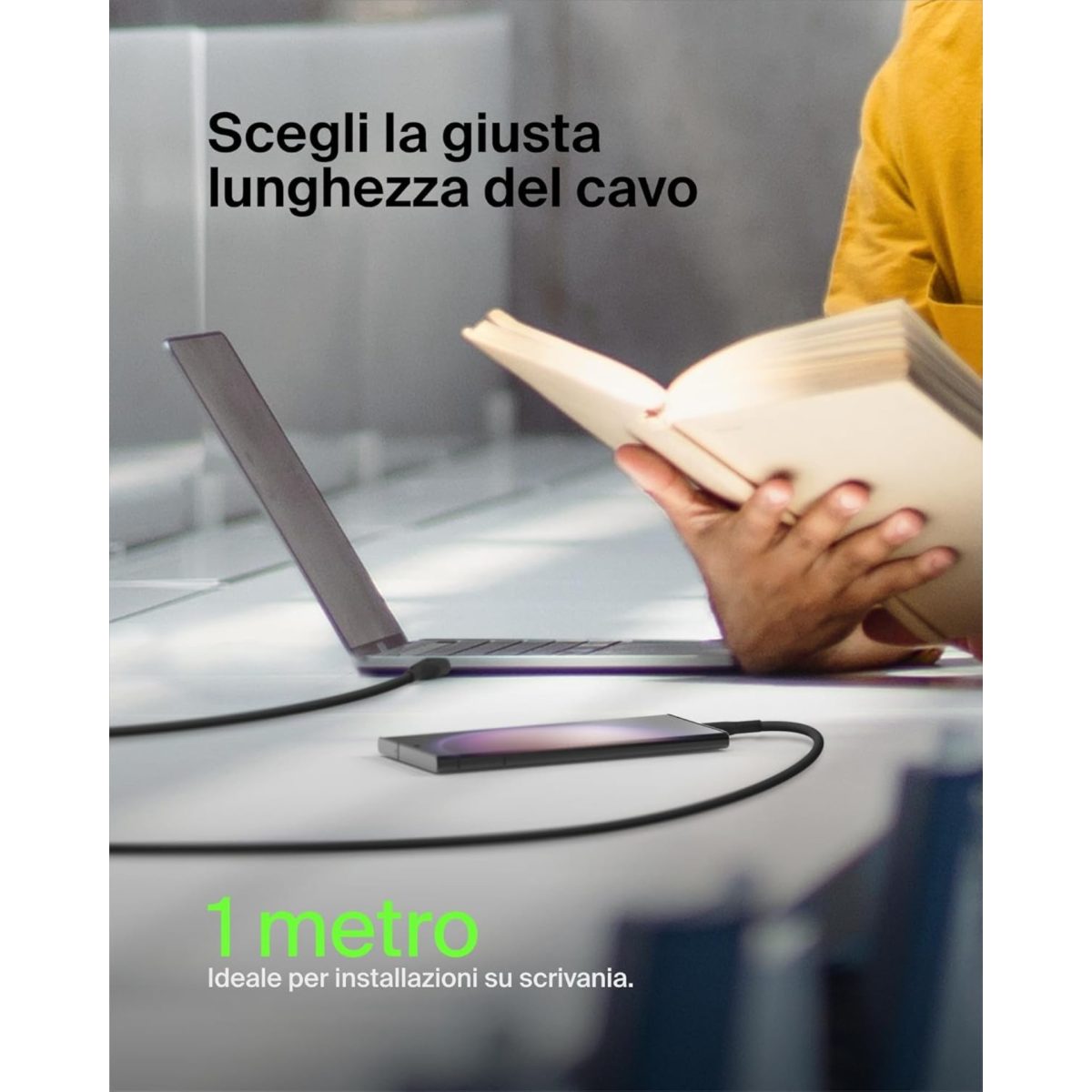 Belkin BoostCharge Cavo USB-C 1 m, ricarica rapida per Apple, Samsung, Nero - immagine 2