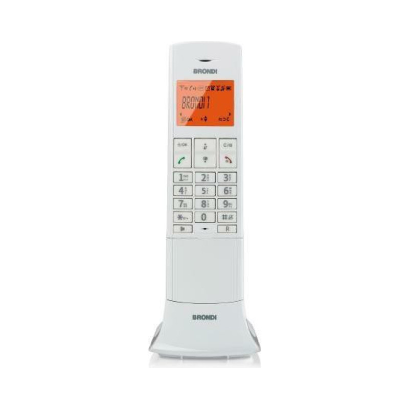 KLFOYIRbGaltzmuHH4Okj1r1MT3P33D31KtdsrSL.jpg Brondi Lemure Telefono Cordless DECT Bianco Vivavoce Display Retroilluminato - immagine 1