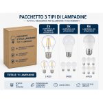 Livarno Set 11 Lampadine LED E27 2700K Bianco Caldo Filamento e Standard 40W - immagine 2