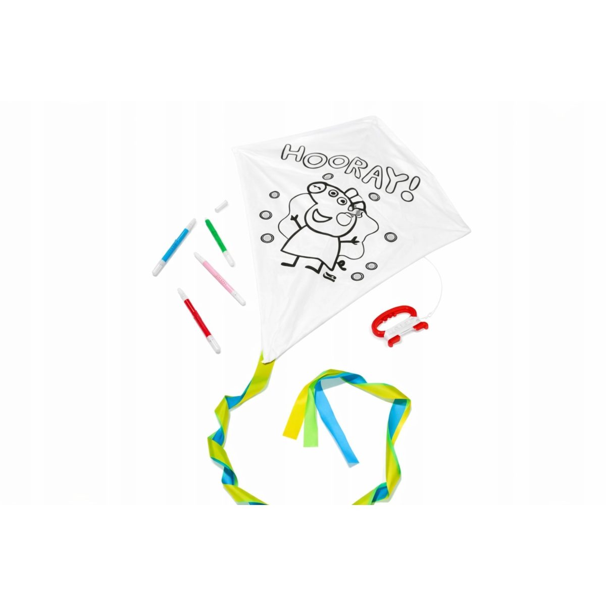 MkFltsDIiobci34KDfSAU9WgdpEeqmyeVgO24abd.jpg Peppa Pig Aquilone da Colorare Set Creativo 4 Pennarelli 57x70 cm Cavo 30m - immagine 1