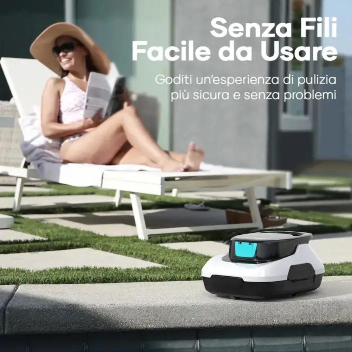 Aiper Scuba SE Robot Piscina Senza Fili 90 min Fondo Piatto 80mq Bianco - immagine 2