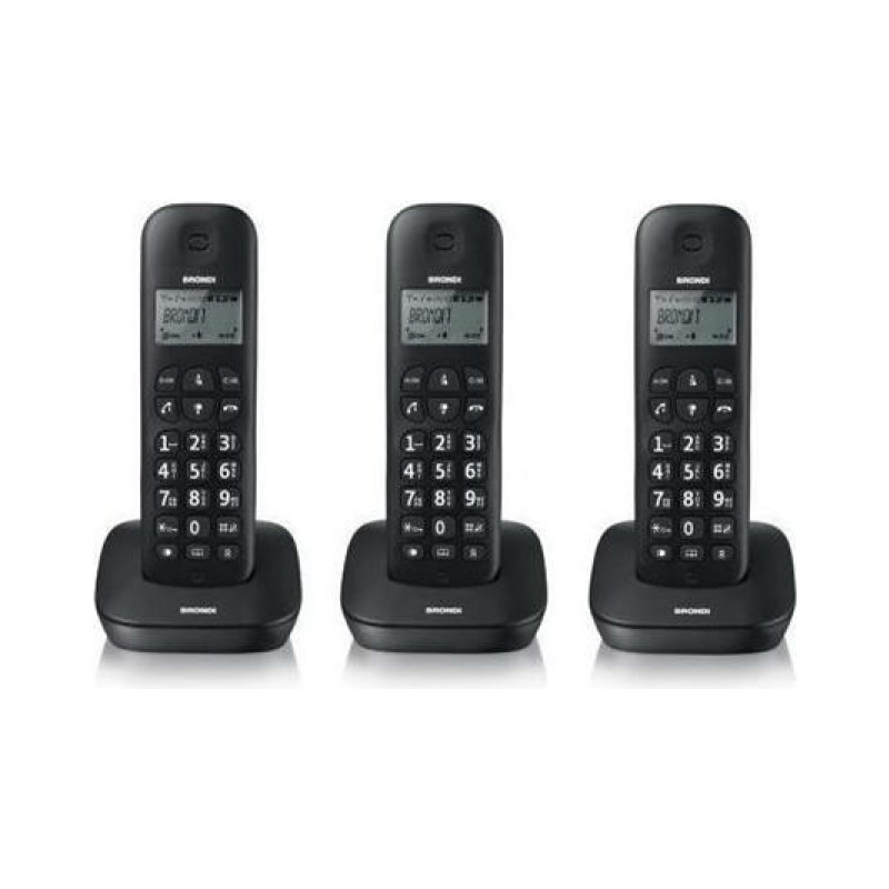 W4IthZU2Yp1nfCZcCccqSRSBy5ygJ8LKTlhlzwSp.jpg Brondi Gala Trio Telefono Cordless DECT 3 Portatili Vivavoce Rubrica Nero - immagine 1