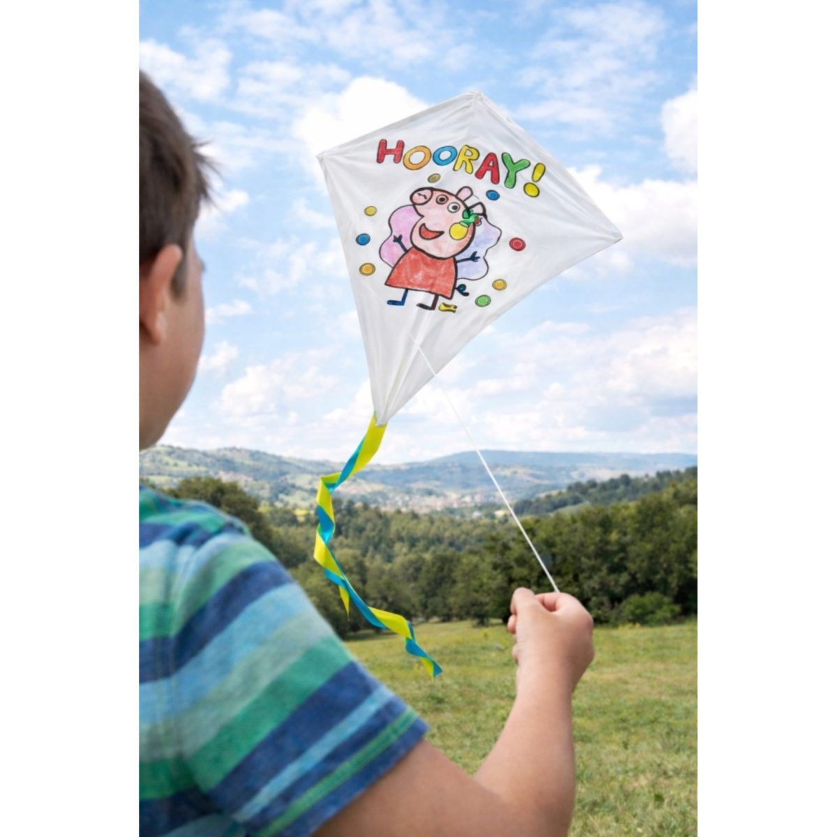 Peppa Pig Aquilone da Colorare Set Creativo 4 Pennarelli 57x70 cm Cavo 30m - immagine 2