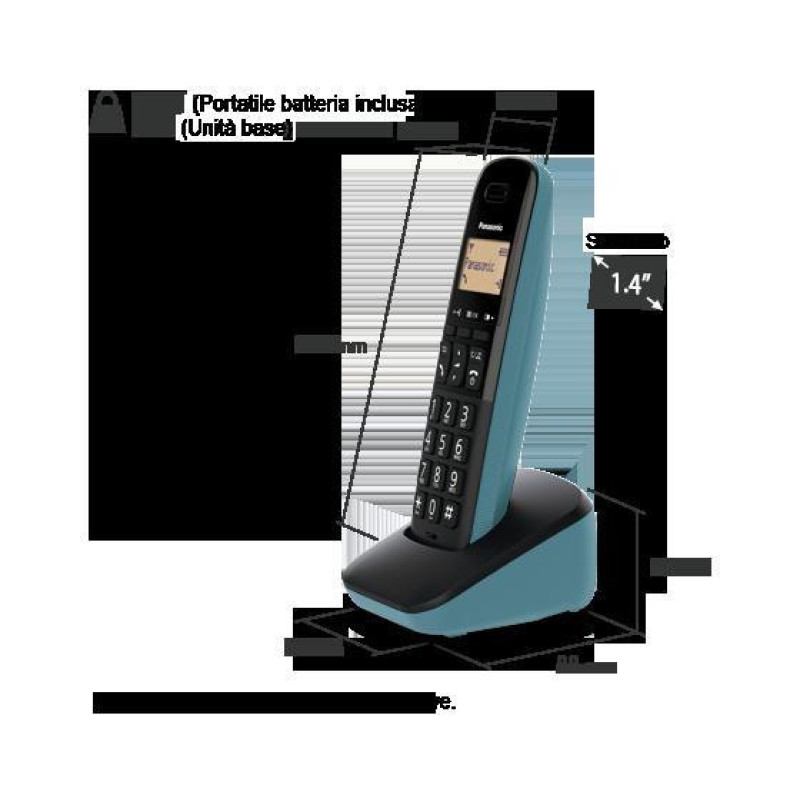 ZnuiL7UtAMPdhAVNoLrUFU07kIkPUAdoPhYKXPmt.jpg Panasonic KX-TGB610JTC Telefono Cordless DECT Blocca Chiamate Display Blu - immagine 1