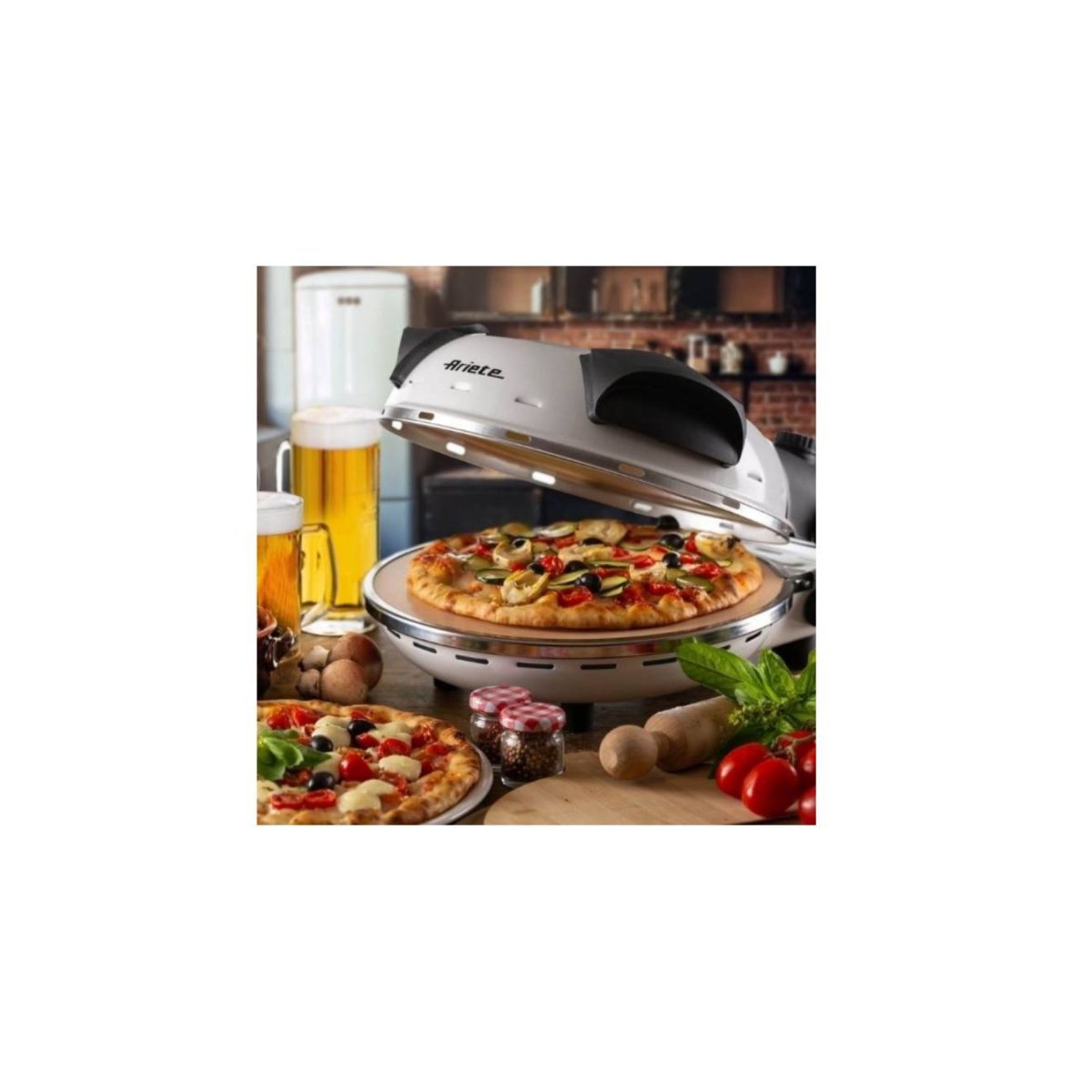 Ariete Pizza in 4 Minuti Forno Per Pizza Fornetto 1200 Watt 400° Timer Acciaio BIANCA - immagine 2