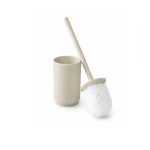 LIVARNO Home Set Portascopino WC Premium Ceramica Beige Rigato con Scopino 41 cm - immagine 2