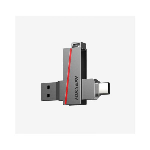 Hikvision HIKSEMI E307C Pendrive 128GB USB 3.2 Type-C e Type-A Metallo Silver