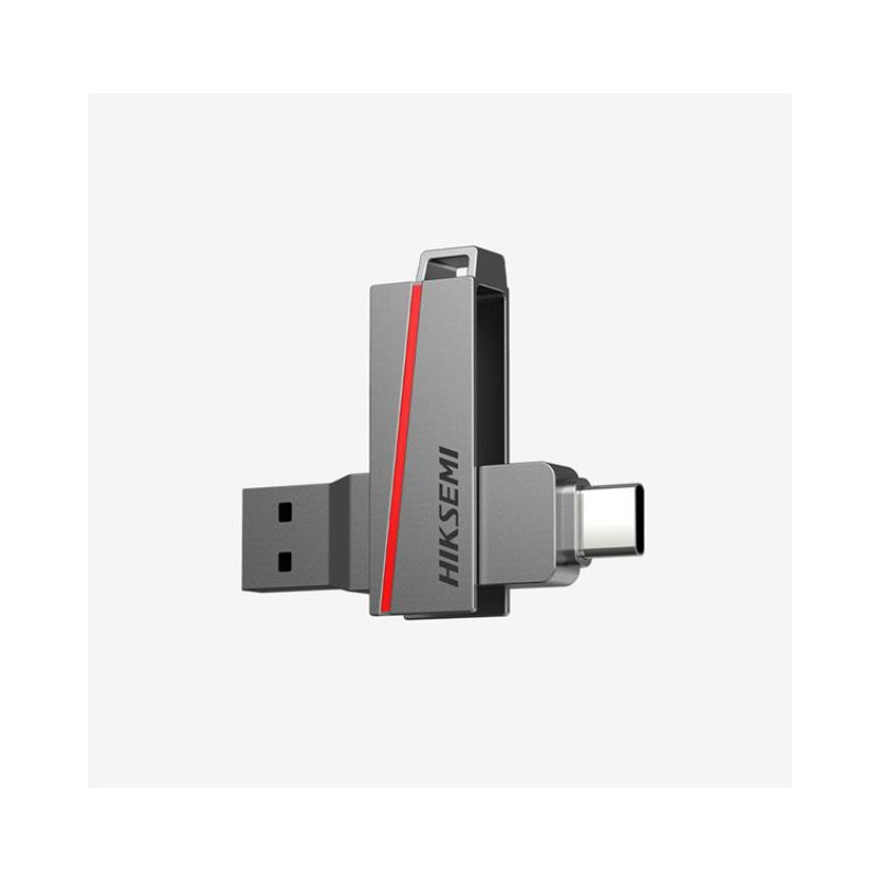 syFyQjdwNcJYrYjUs21cniZ7sfEKFQInoavyWh3G.jpg Hikvision HIKSEMI E307C Pendrive 128GB USB 3.2 Type-C e Type-A Metallo Silver - immagine 1