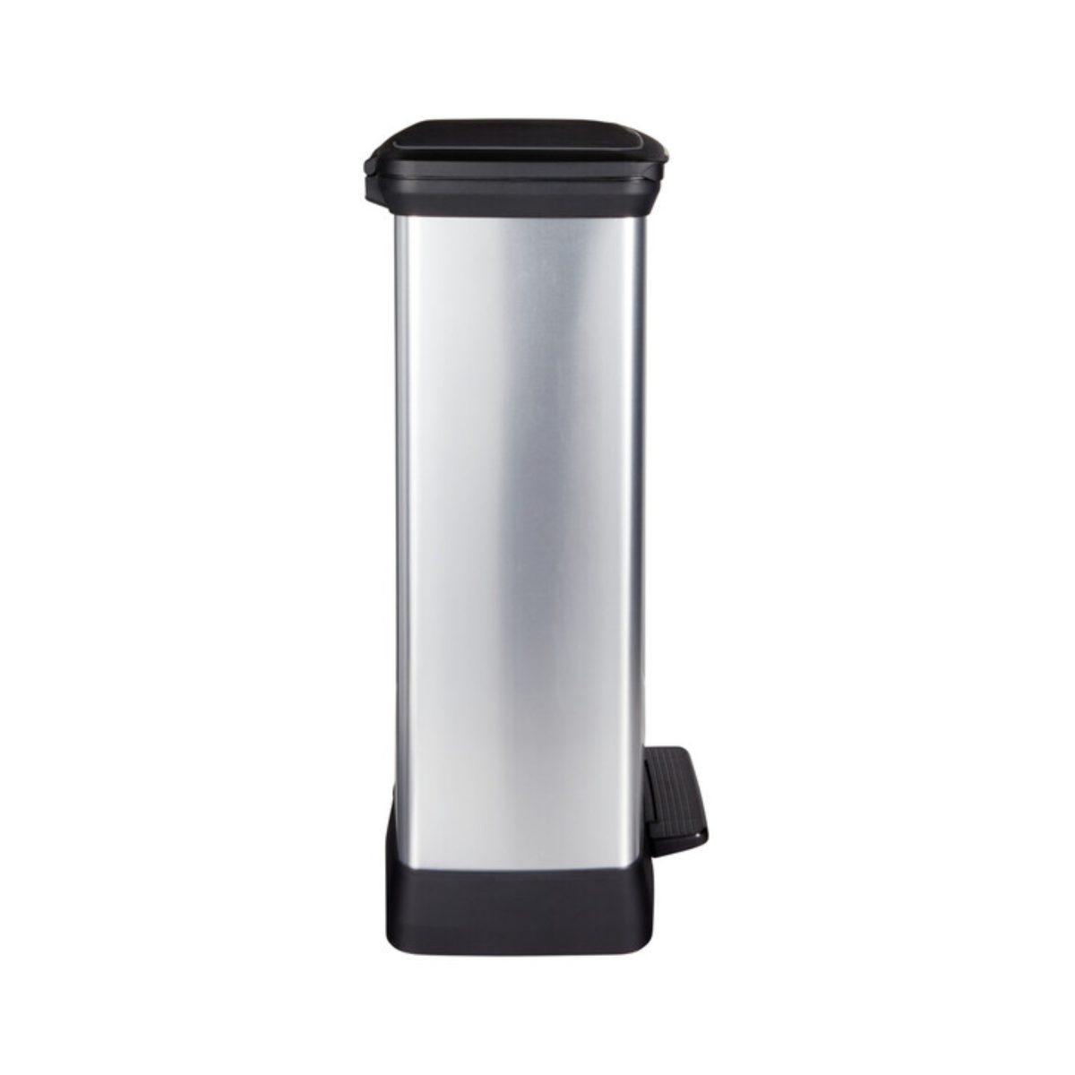 Curver Deco Bin Pattumiera a Pedale 50 L Soft Close Antimpronta Effetto Argento - Nuovo Altro - immagine 4