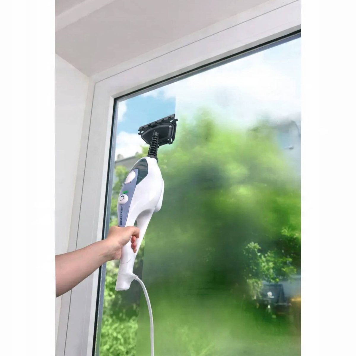 Silvercrest SDM 1500 Scopa a vapore e pulitore manuale a vapore bianca e blu - Ricondizionato - immagine 4